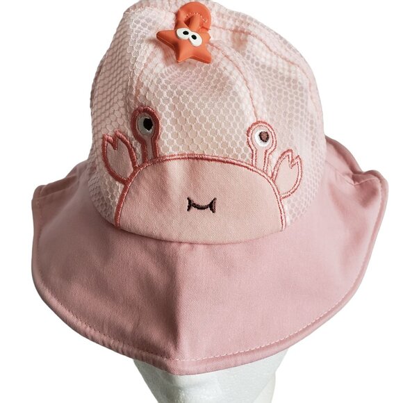 Girl's Bucket Sun Cap with Clear Mask Lot of 2 Pink - Picture 3 of 12